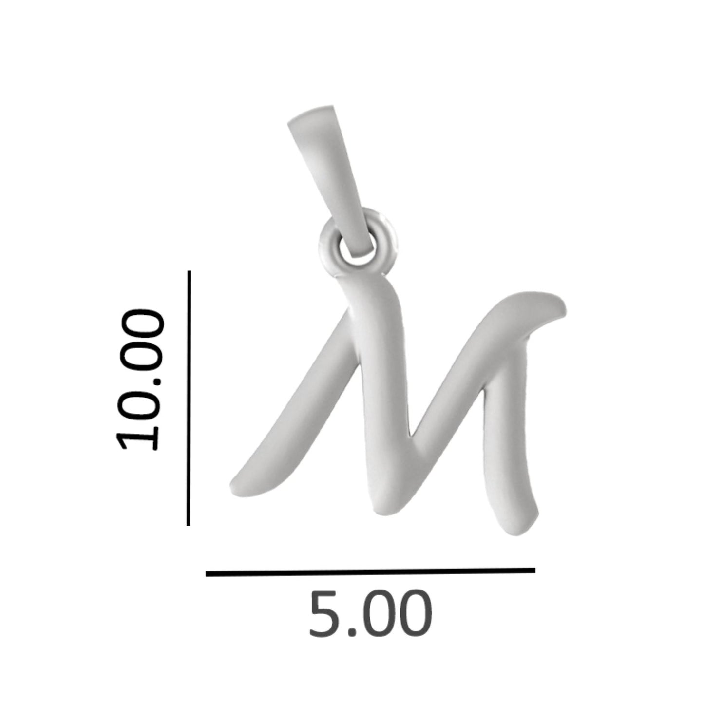 Alphabet M Pendant for Men & Women by Akshat Sapphire 92.5 Silver NP_M_8013