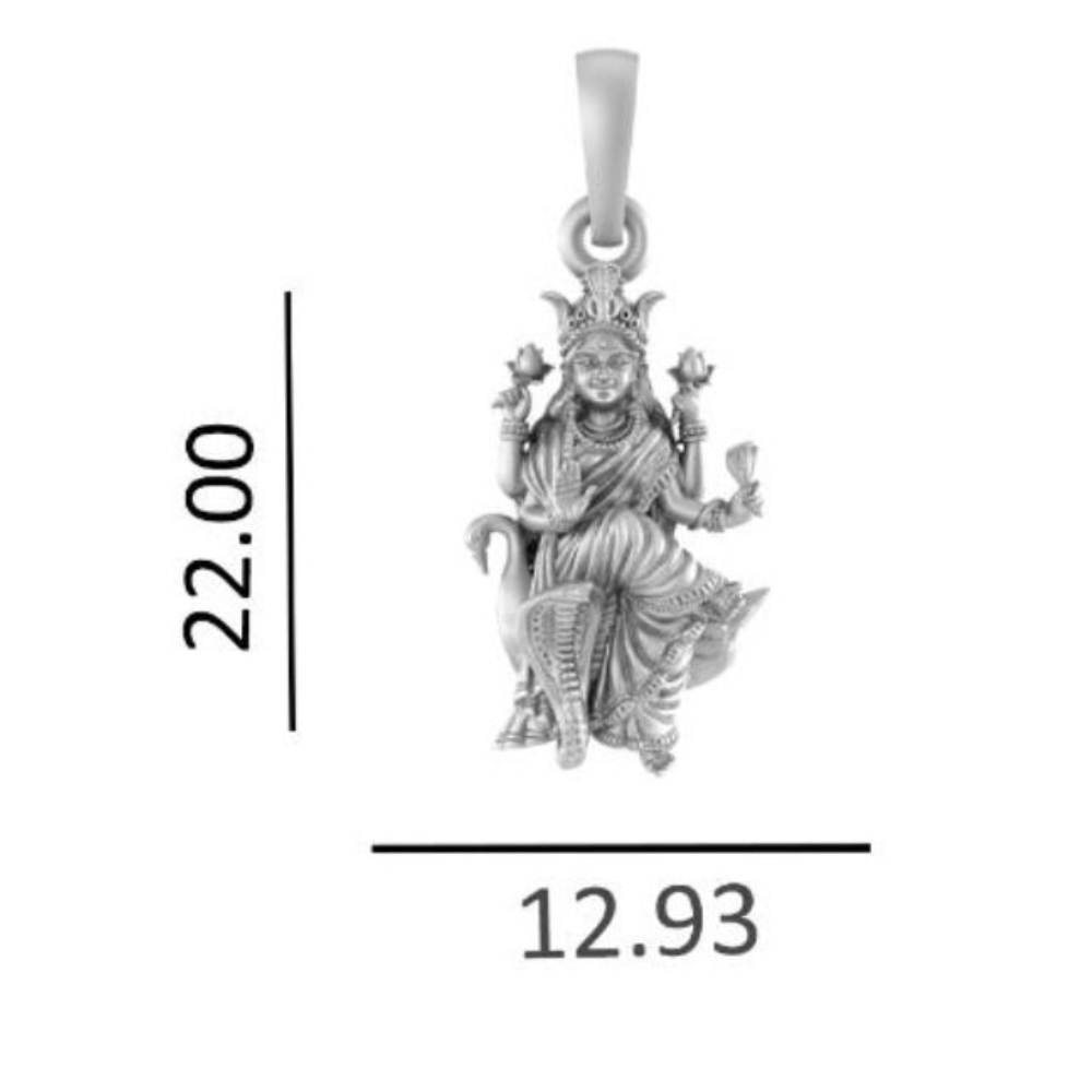 Akshat Sapphire Sterling Silver (92.5% purity) Goddess Mansa Devi Ji chain Pendant (Pendant with Anchor Chain-22 inches) for Men & Women Pure Silver Maa Mansa Devi Shaktipeeth chain Locket for Good Health & Wealth