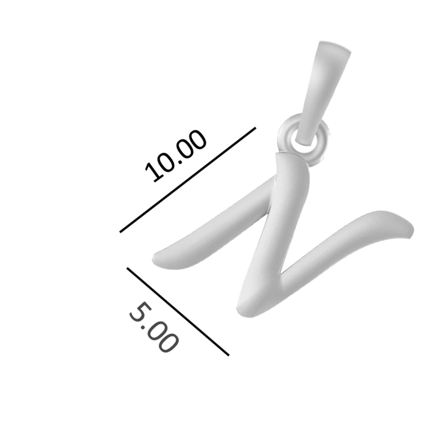 Alphabet N Pendant for Men & Women by Akshat Sapphire 92.5 Silver NP_N_8014