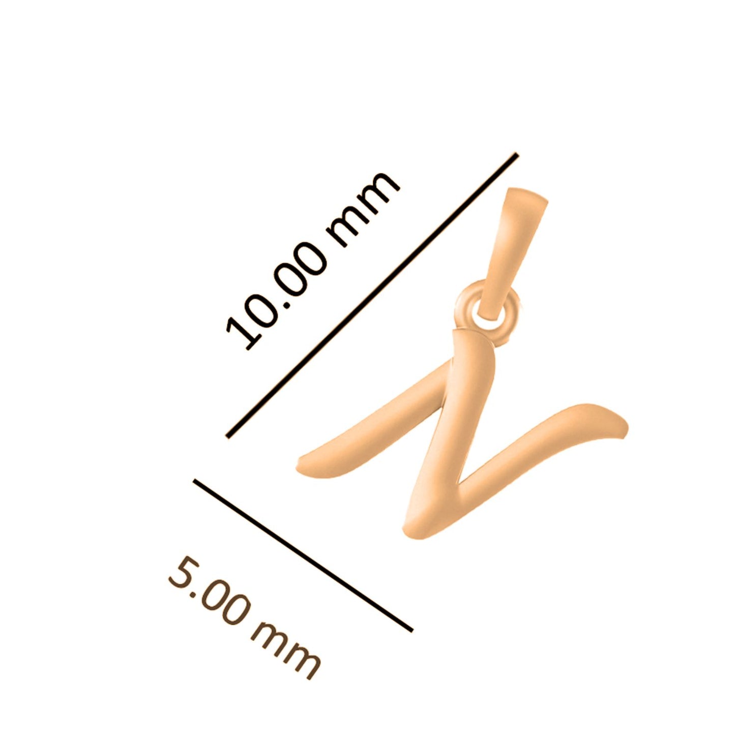 22CT Gold Plated Silver 92.5 Purity Alphabet N Chain Pendant for Women with Anchor Chain 18 inch by Akshat Sapphire PSA8036_N_Gold