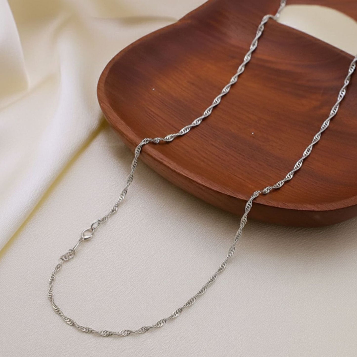 Sterling Silver Heart Pendant with 18 Inches Rope Chain for Women by Akshat Sapphire 92.5 Silver PSR0514