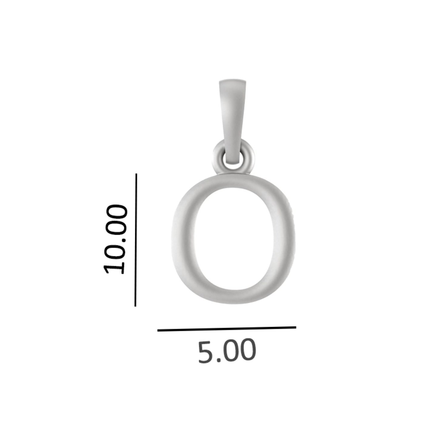 Alphabet O Pendant for Men & Women by Akshat Sapphire 92.5 Silver NP_O_8015