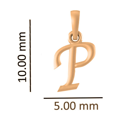 22CT Gold Plated Silver 92.5 Purity Alphabet P Chain Pendant for Men with Anchor Chain 22 Inches by Akshat Sapphire MPSA8016_P_Gold