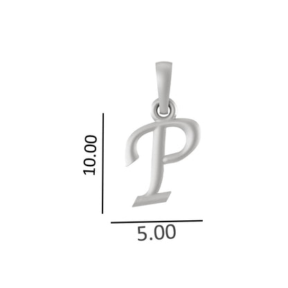 Alphabet P Pendant for Men & Women by Akshat Sapphire 92.5 Silver NP_P_8016