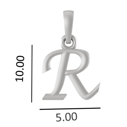 Alphabet R Chain Pendant for Men 22 Inches Anchor Chain by Akshat Sapphire 92.5 Silver MPSA8018_R