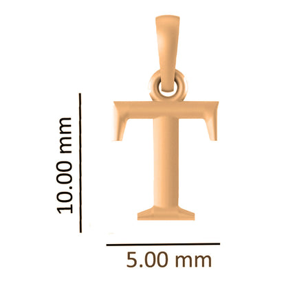 22CT Gold Plated Silver 92.5 Purity Alphabet T Chain Pendant for Women with Anchor Chain 18 inch by Akshat Sapphire PSA8042_T_Gold