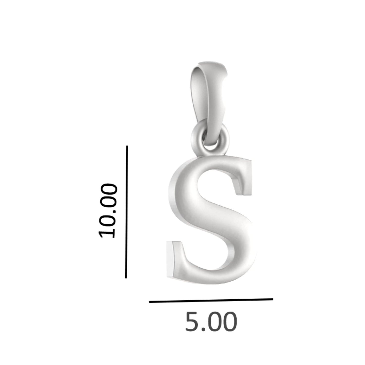 Alphabet S Pendant for Men & Women by Akshat Sapphire 92.5 Silver NP_S_8019