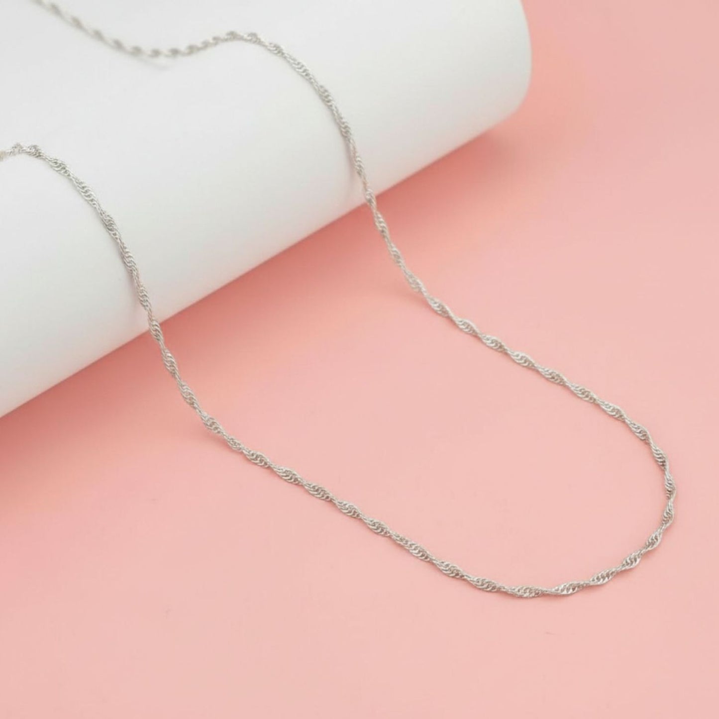 Sterling Silver Heart Pendant with 18 Inches Rope Chain for Women by Akshat Sapphire 92.5 Silver PSR0507