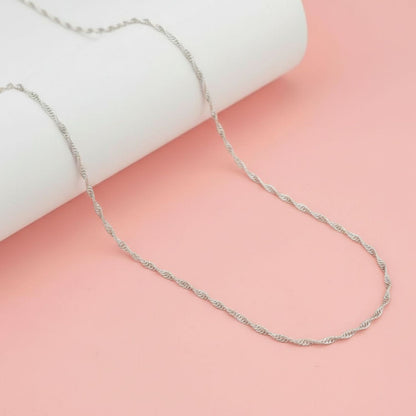 Sterling Silver Heart Pendant with 18 Inches Rope Chain for Women by Akshat Sapphire 92.5 Silver PSR0507