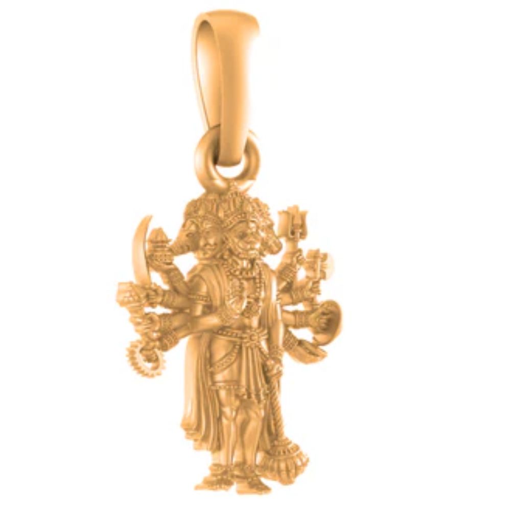 22 CT Gold Plated Silver (92.5% purity)God Panchmukhi Hanuman Pendant for Men