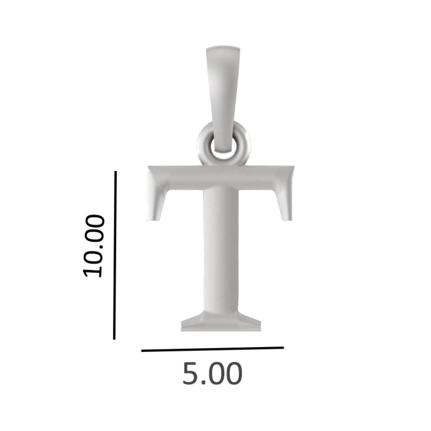 Alphabet T Pendant for Men & Women by Akshat Sapphire 92.5 Silver NP_T_8020