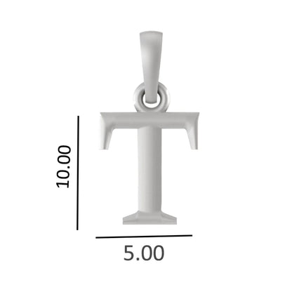 Alphabet T Pendant for Men & Women by Akshat Sapphire 92.5 Silver NP_T_8020