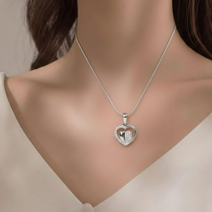 Sterling Silver Heart Pendant with 18 Inches Snake Chain for Women by Akshat Sapphire 92.5 Silver PSS0509