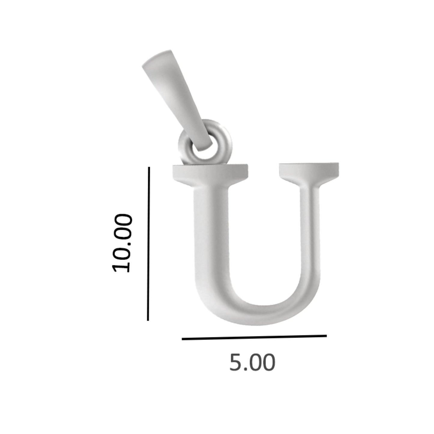 Alphabet U Pendant for Men & Women by Akshat Sapphire 92.5 Silver NP_U_8021