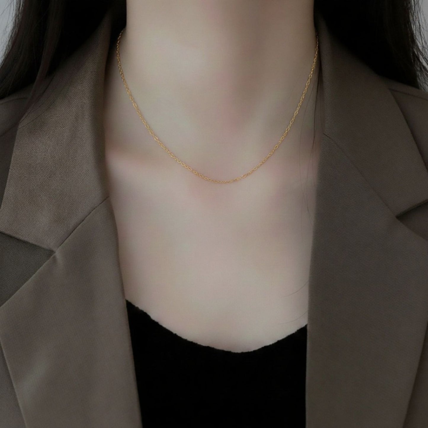 22CT Gold Plated Silver 92.5 Purity Heart Pendant with Anchor Chain 18 Inches for Women by Akshat Sapphire PSA0514_Gold