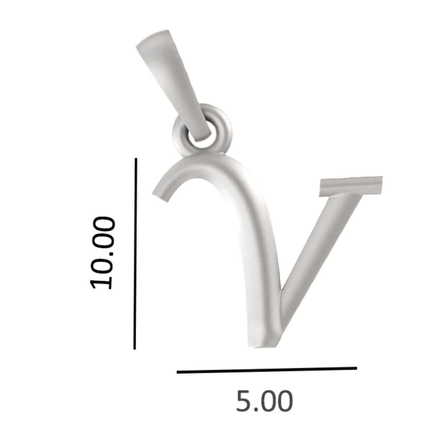 Alphabet V Pendant for Men & Women by Akshat Sapphire 92.5 Silver NP_V_8022