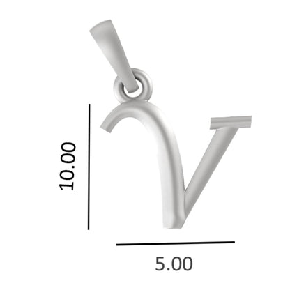 Alphabet V Pendant for Men & Women by Akshat Sapphire 92.5 Silver NP_V_8022