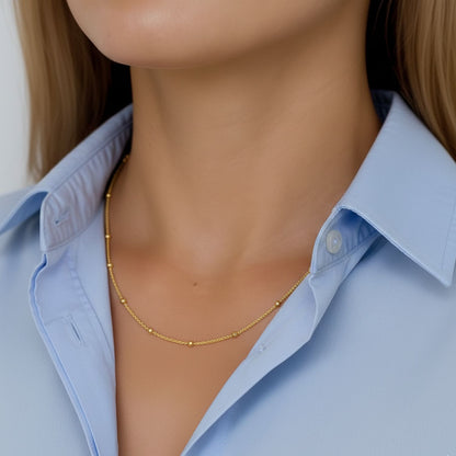 22CT Gold Plated Silver 92.5 Purity Heart Pendant with Ball Chain 18 Inches for Women by Akshat Sapphire PSBL0509_Gold