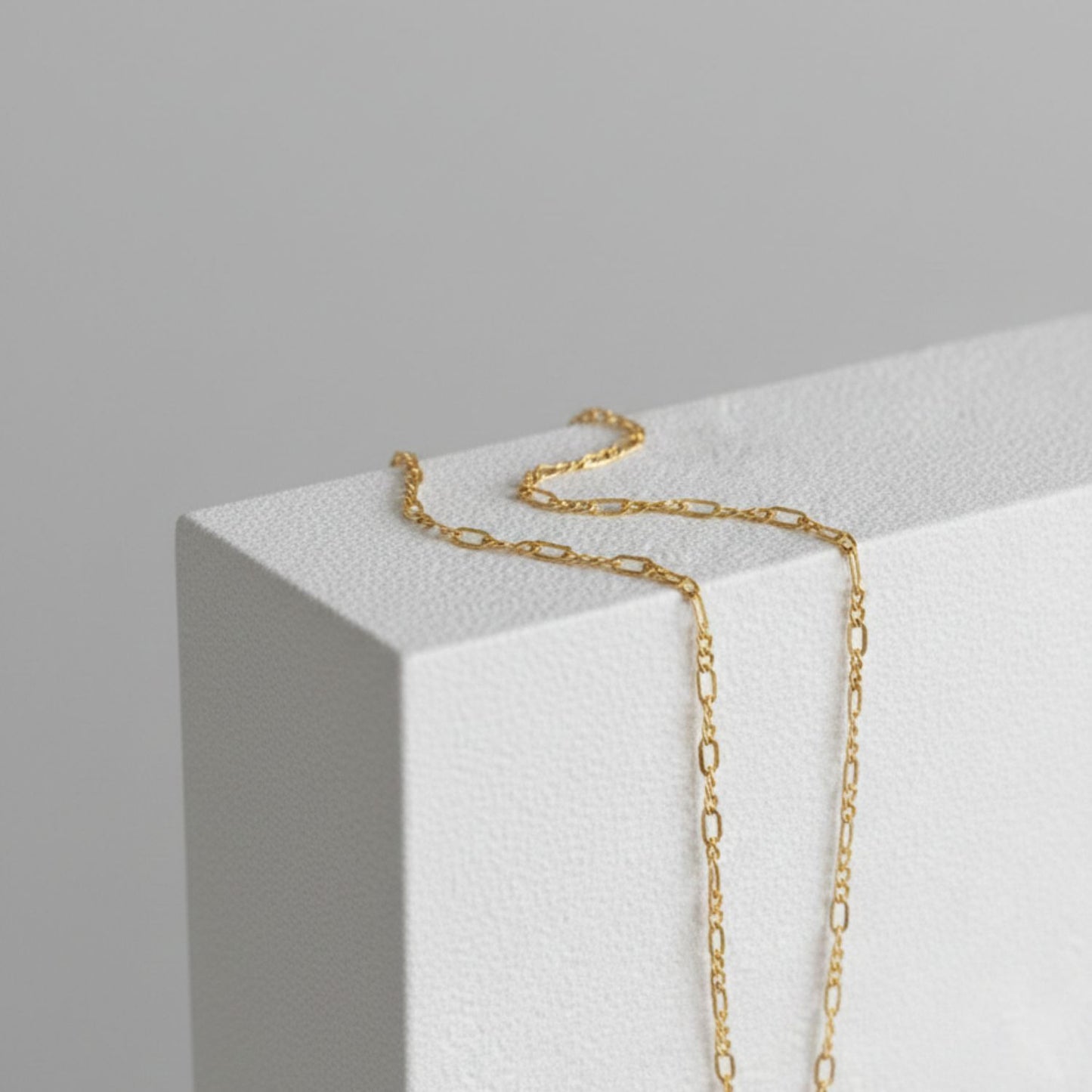 22CT Gold Plated Silver 92.5 Purity Heart Pendant with Figaro Chain 18 Inches for Women by Akshat Sapphire PSF0514_Gold