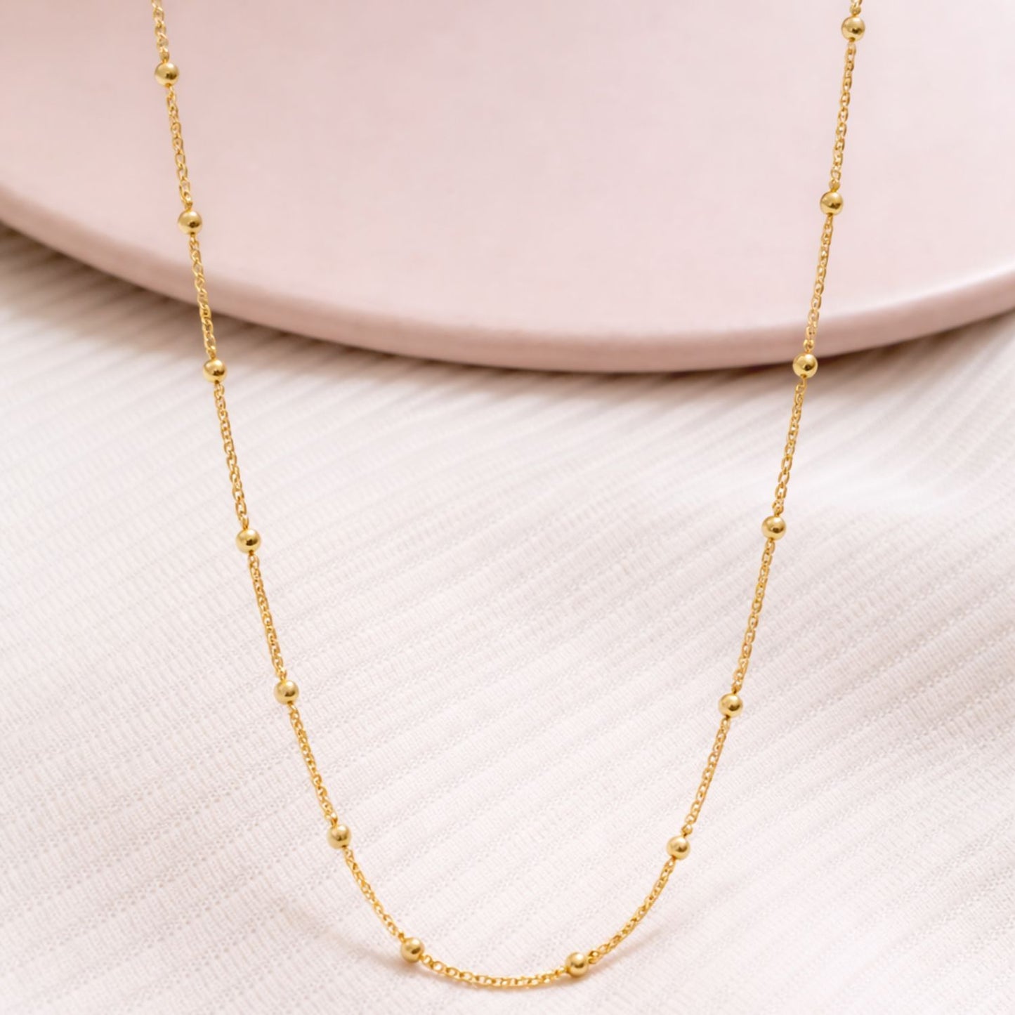 22CT Gold Plated Silver 92.5 Purity Heart Pendant with Ball Chain 18 Inches for Women by Akshat Sapphire PSBL0509_Gold