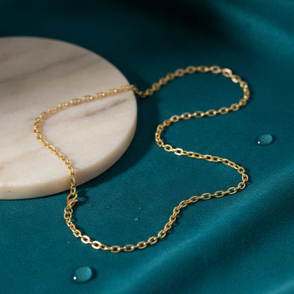 22CT Gold Plated Silver 92.5 Purity Heart Pendant with Anchor Chain 18 Inches for Women by Akshat Sapphire PSA0514_Gold