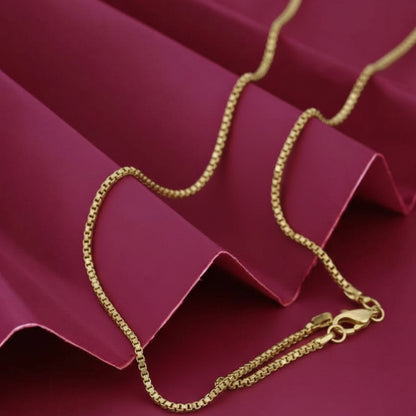 22CT Gold Plated Silver 92.5 Purity Heart Pendant with Box Chain 18 Inches for Women by Akshat Sapphire PSB0514_Gold