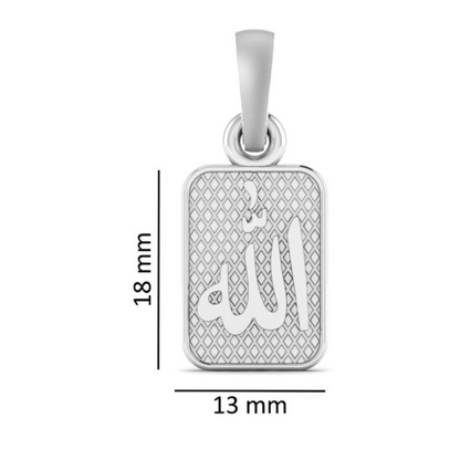 Religious God Allah Barkat Chain Pendant (Pendant with Rope Chain-22 inches) for Men and women Pure Silver spiritual Islamic Muslim Allah Barkat Kareem symbol Chain Locket for Good Luck, Health & Wealth