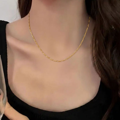 22CT Gold Plated Silver 92.5 Purity Heart Pendant with Figaro Chain 18 Inches for Women by Akshat Sapphire PSF0507_Gold