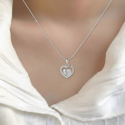 Sterling Silver Heart Pendant with 18 Inches Ball Chain for Women by Akshat Sapphire 92.5 Silver PSBL0509