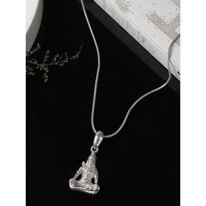 Sterling Silver (92.5% purity) God Shiva Pendant for Men & Women Pure Silver Lord Shiv Locket for Good Health & Wealth