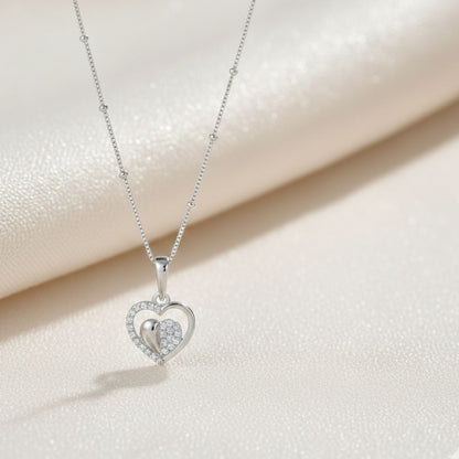 Sterling Silver Heart Pendant with 18 Inches Ball Chain for Women by Akshat Sapphire 92.5 Silver PSBL0509