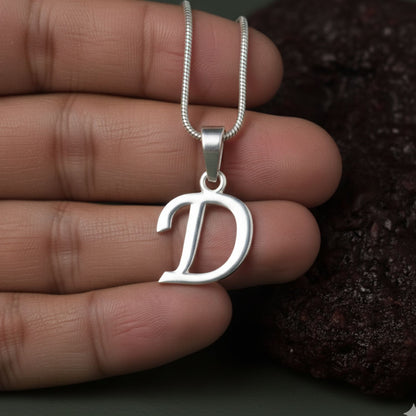Alphabet D Pendant for Men & Women by Akshat Sapphire 92.5 Silver NP_D_8004