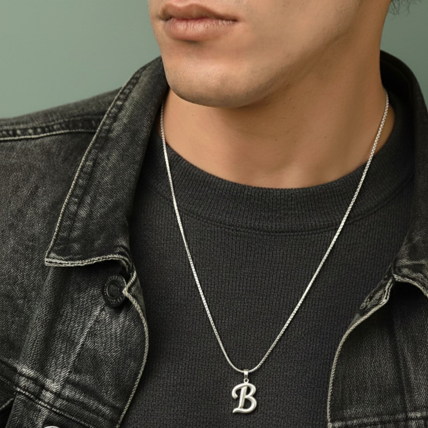 Alphabet B Pendant for Men & Women by Akshat Sapphire 92.5 Silver NP_B_8002