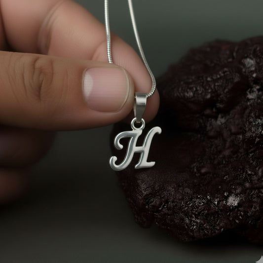 Alphabet H Pendant for Men & Women by Akshat Sapphire 92.5 Silver NP_H_8008