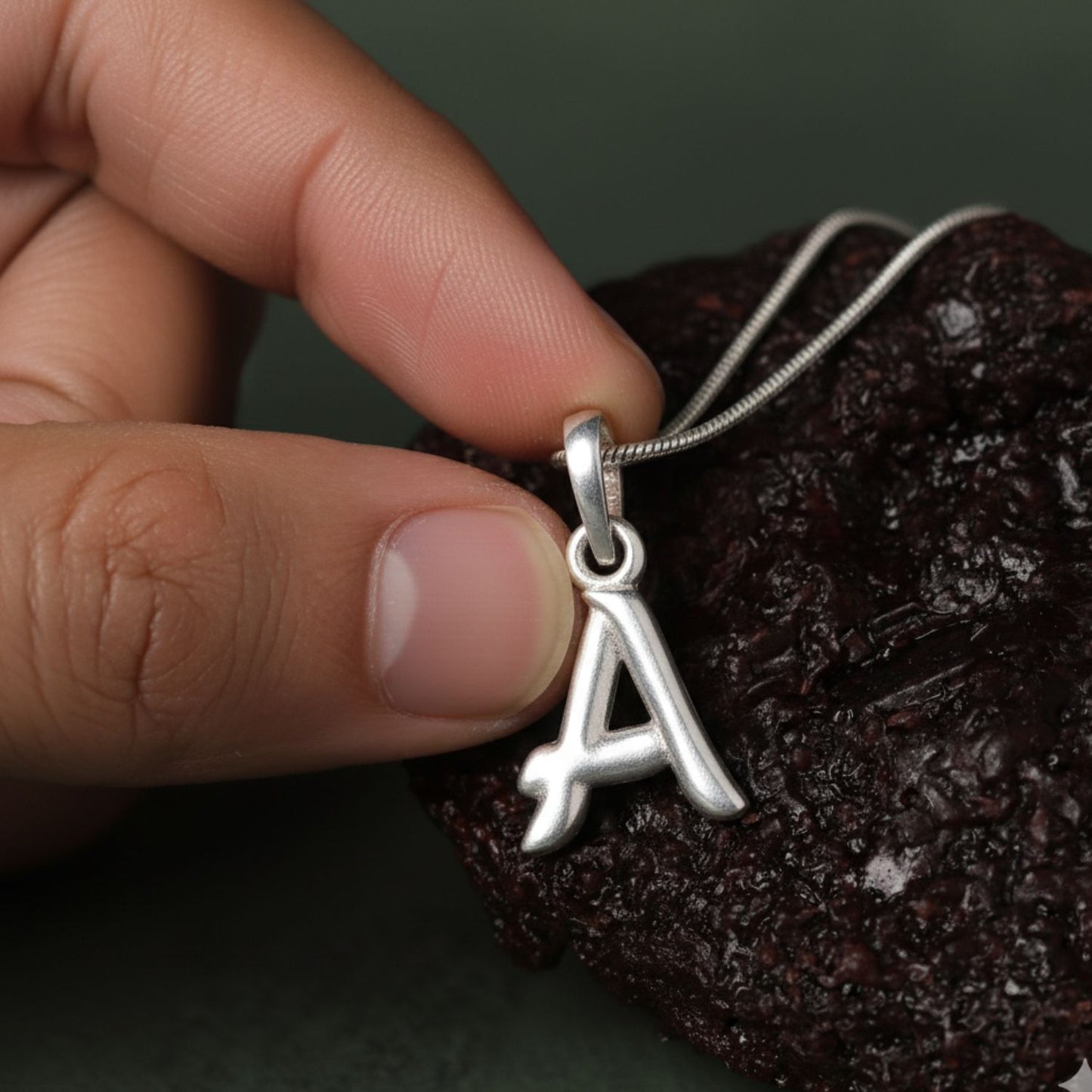 Alphabet A Pendant for Men & Women by Akshat Sapphire 92.5 Silver NP_A_8001