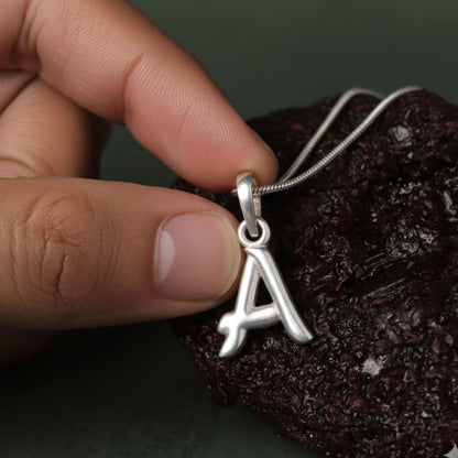 Alphabet A Pendant for Men & Women by Akshat Sapphire 92.5 Silver NP_A_8001