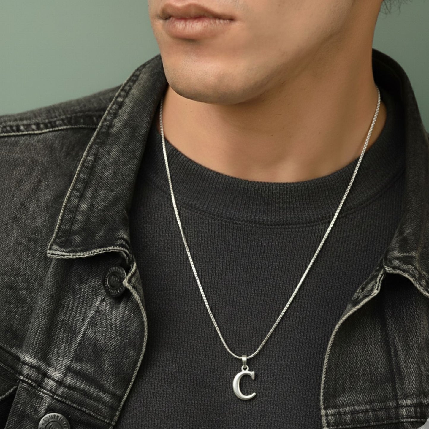 Alphabet C Pendant for Men & Women by Akshat Sapphire 92.5 Silver NP_C_8003