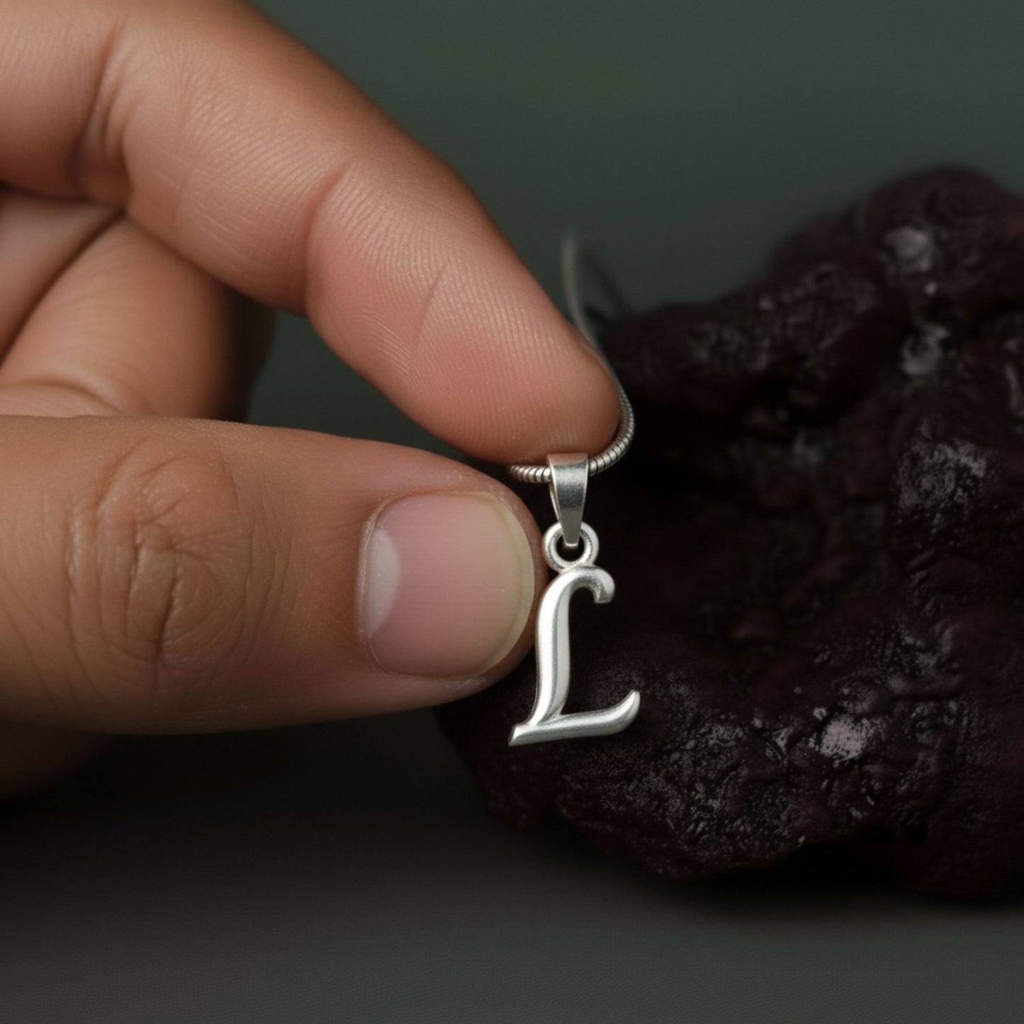 Alphabet L Pendant for Men & Women by Akshat Sapphire 92.5 Silver NP_L_8012