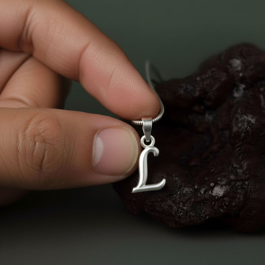 Alphabet L Pendant for Men & Women by Akshat Sapphire 92.5 Silver NP_L_8012