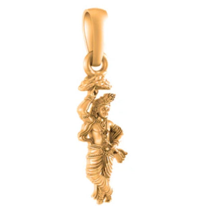 22 CT Gold Plated Silver (92.5% purity) God Krishna Pendant for Men and Women