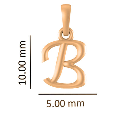 22CT Gold Plated Silver 92.5 Purity Alphabet B Chain Pendant for Men with Box Chain 22 Inches by Akshat Sapphire MPSB8002_B_Gold