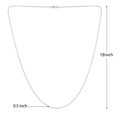 Sterling Silver 92.5 Ganesh Chain Pendant with Anchor Chain 18 Inches for women by Akshat Sapphire PSA7380