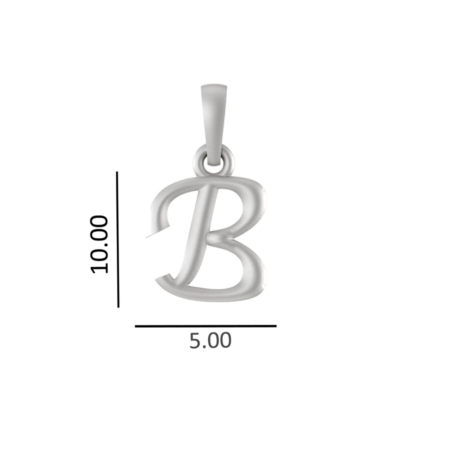 Alphabet B Pendant for Men & Women by Akshat Sapphire 92.5 Silver NP_B_8002