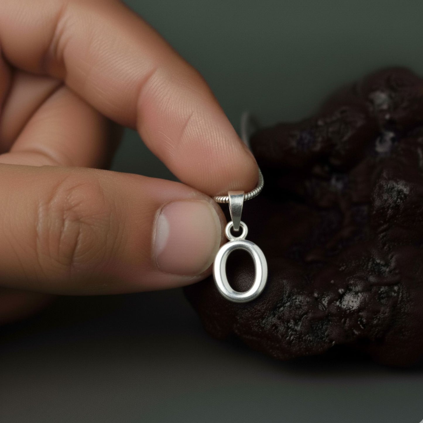 Alphabet O Pendant for Men & Women by Akshat Sapphire 92.5 Silver NP_O_8015