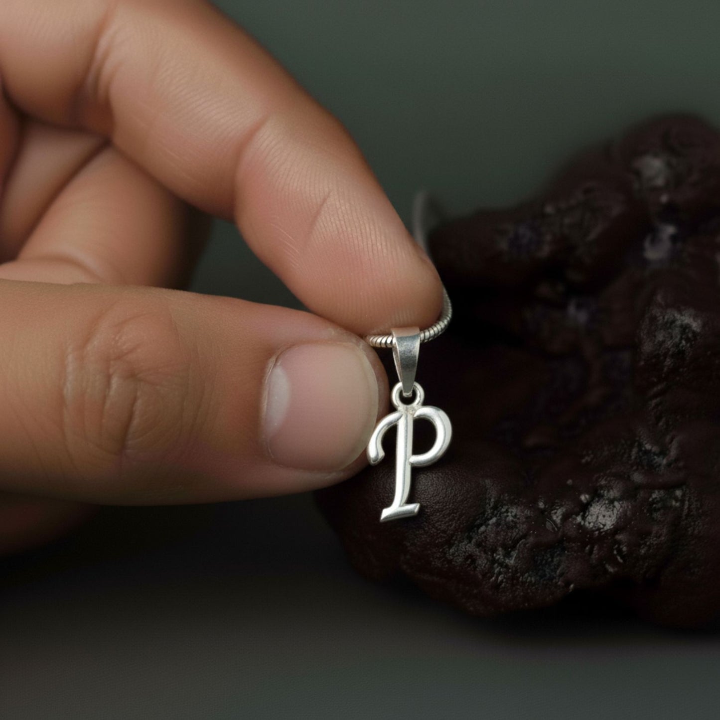 Alphabet P Pendant for Men & Women by Akshat Sapphire 92.5 Silver NP_P_8016