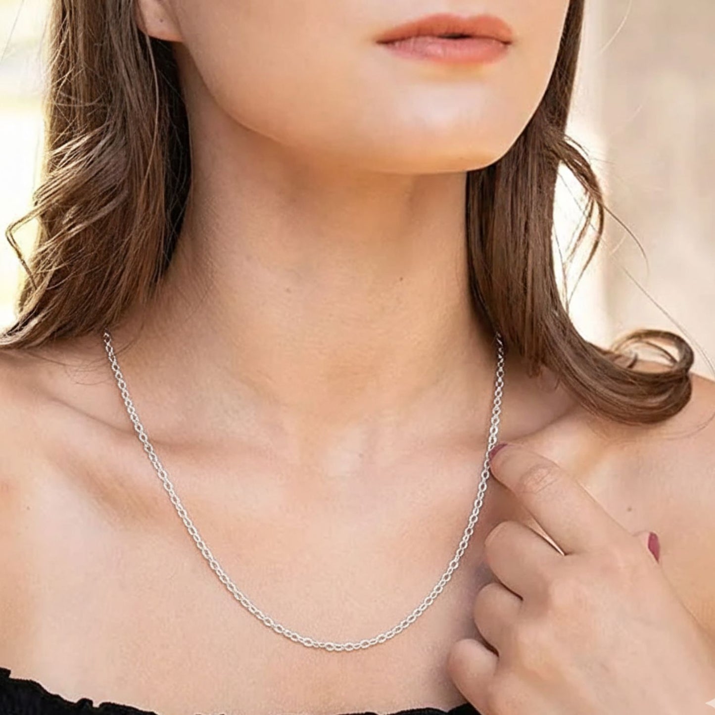 Sterling Silver Heart Pendant with 18 Inches Anchor Chain for Women by Akshat Sapphire 92.5 Silver PSA0507