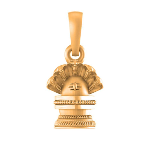 22CT Gold Plated Silver 92.5 Purity Shivling Pendant for Men & Women by Akshat Sapphire-PM7346_gold