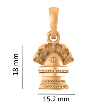 22 CT Gold Plated Silver (92.5% purity) God Shiv Pendant for Men and Women
