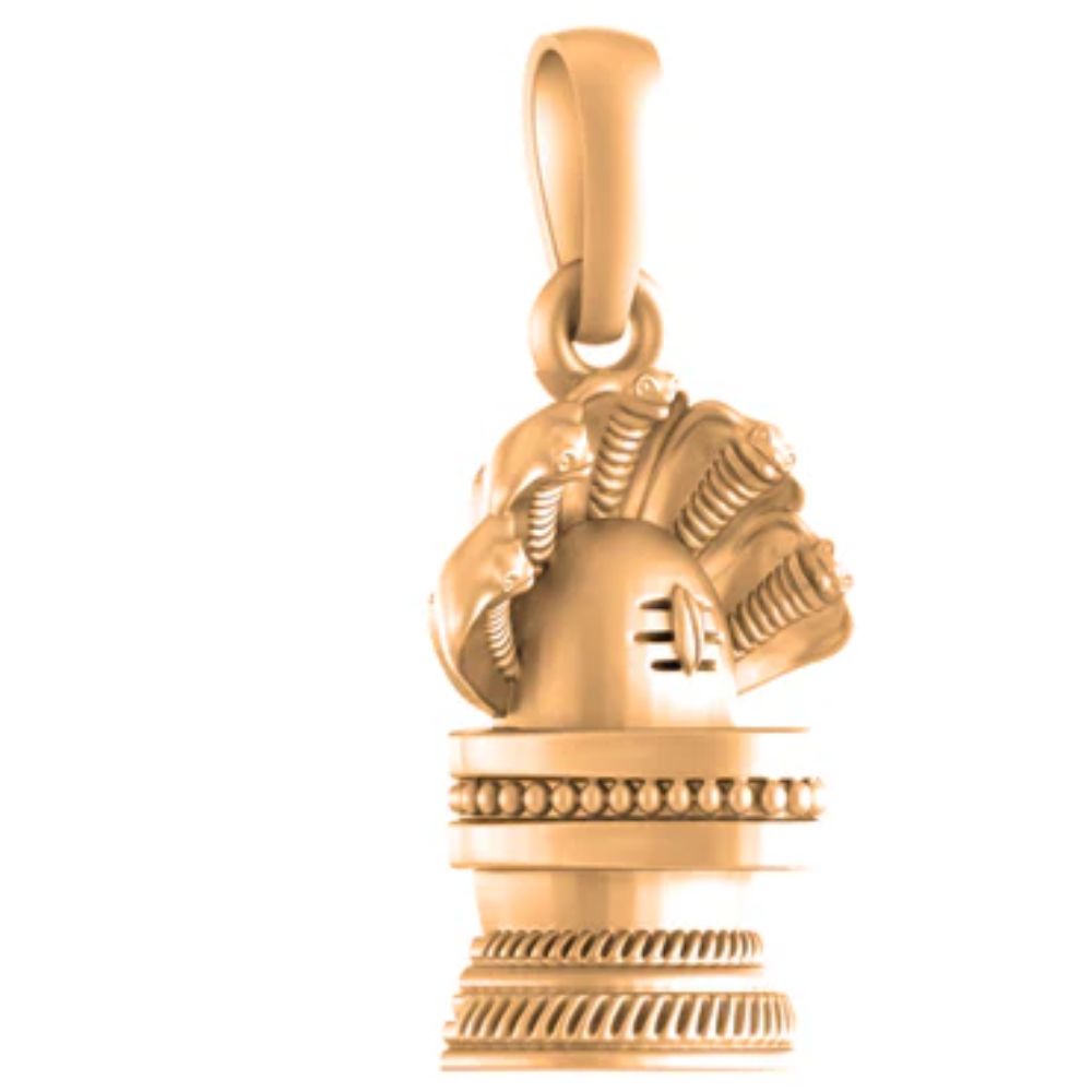 22 CT Gold Plated Silver (92.5% purity) God Shiv Pendant for Men and Women
