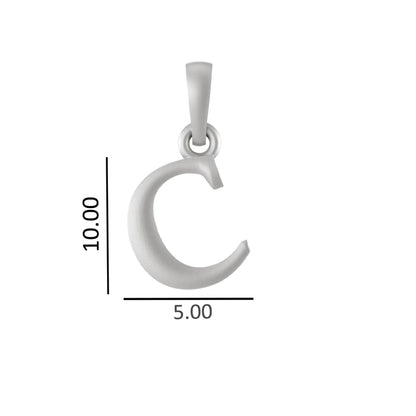 Alphabet C Pendant for Men & Women by Akshat Sapphire 92.5 Silver NP_C_8003